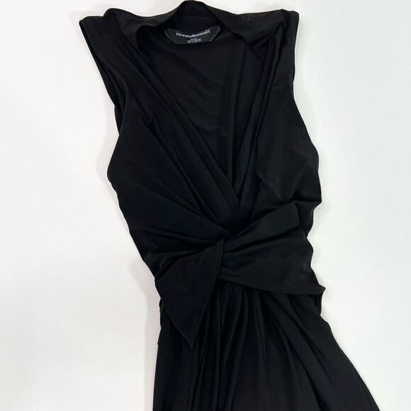 Normal Kamali Dress Womens Medium Cross Front Sleeveless V Neck Black Stretch - Picture 2 of 10